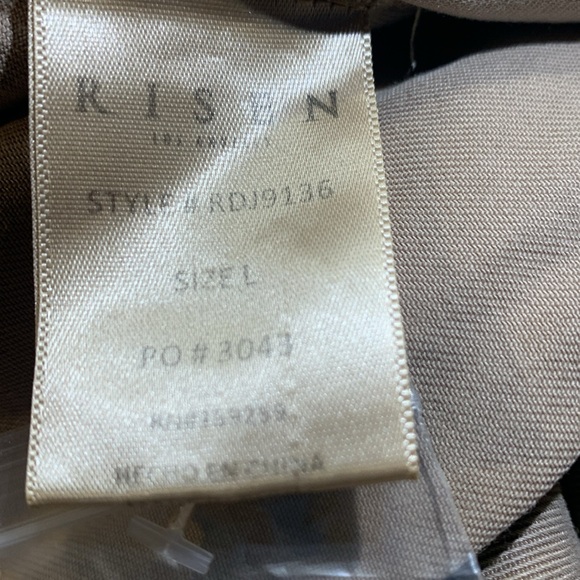 Risen NWT Tan Jean Jacket with Collared Neckline and Long Sleeves Size Large - Picture 14 of 16